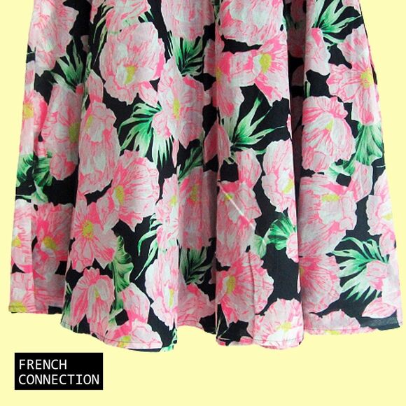 FRENCH CONNECTION NEW Romantic HOLIDAY POPPY Floral Band Tailored Full Skirt 2 - Picture 6 of 12